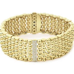 Single Station 18K Gold Diamond Bracelet | 20mm
