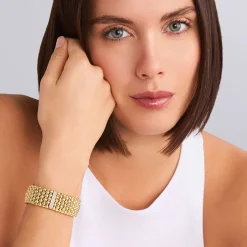 Single Station 18K Gold Diamond Bracelet | 20mm