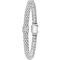 Single Station X Silver Diamond Bracelet | 6mm