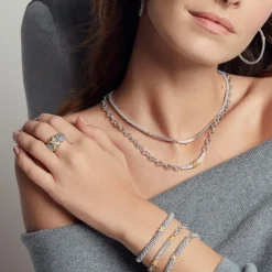 Single Station X Two-Tone Diamond Bracelet | 6mm