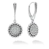 Small Caviar Circle Diamond Drop Earrings