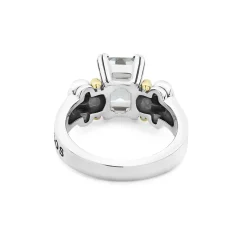 Small Emerald-Cut White Topaz Ring