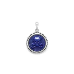Small Lapis Skull Crossbone Amulet