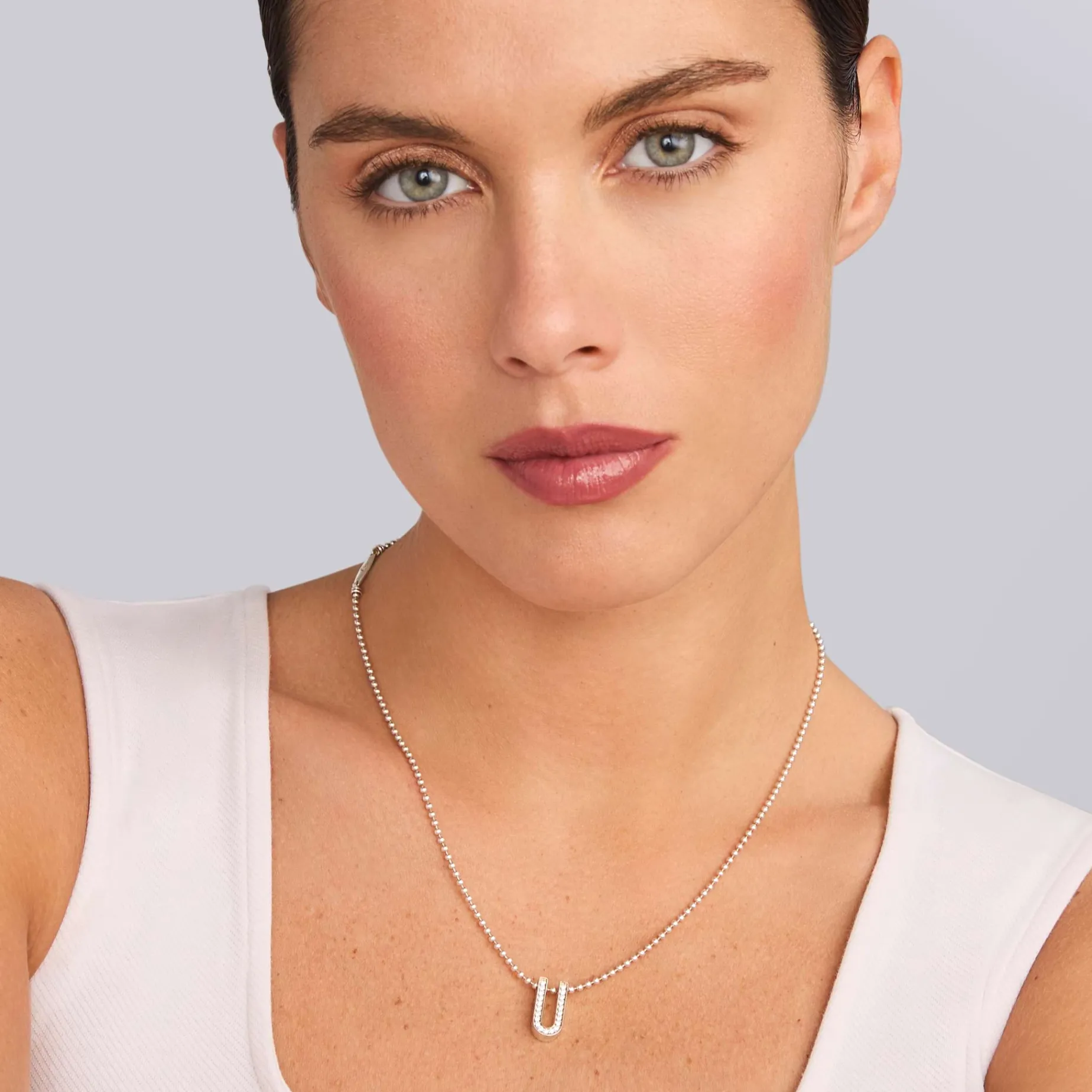Small Linear Diamond Pendant Necklace