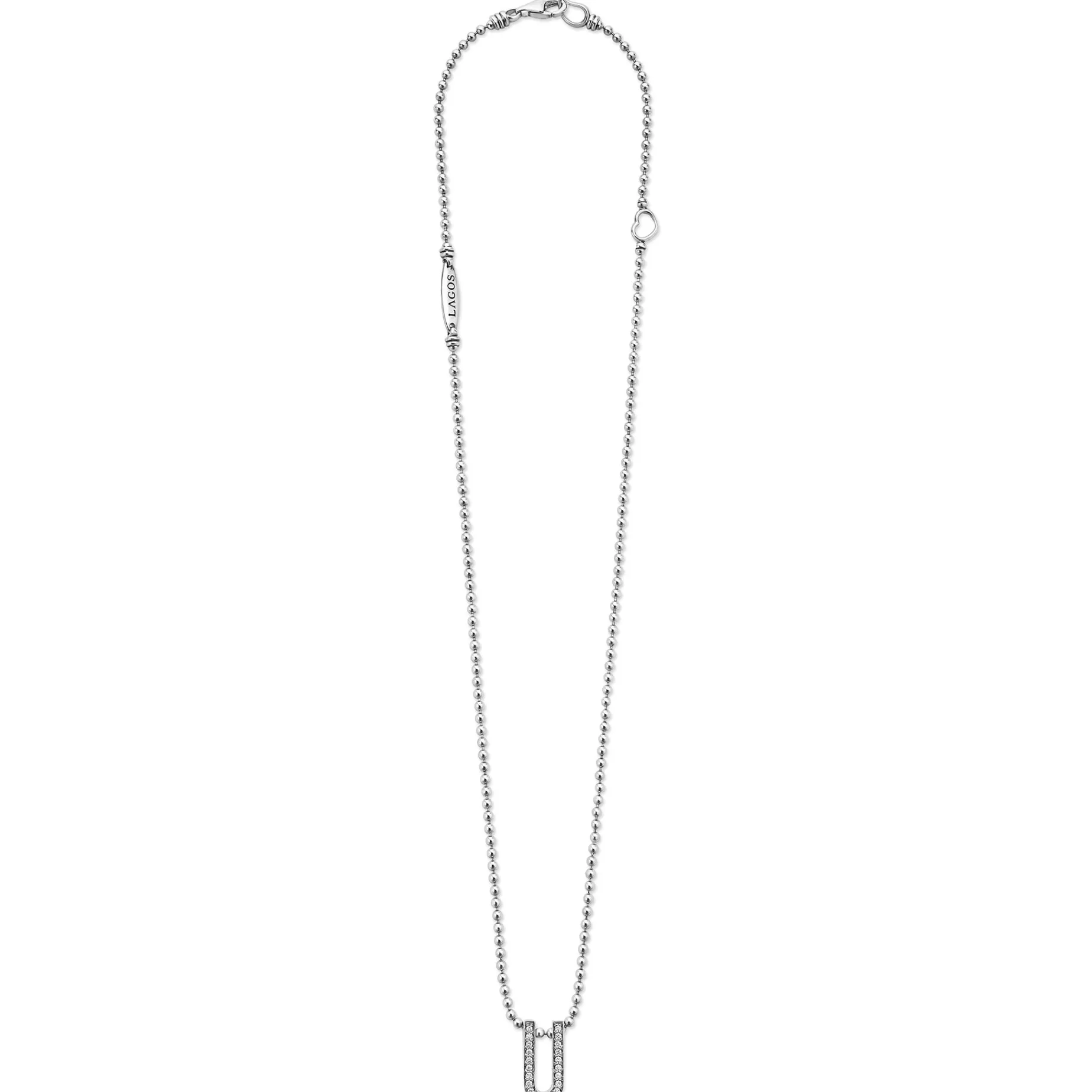 Small Linear Diamond Pendant Necklace