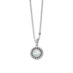 Small Mother of Pearl Circle Pendant Necklace