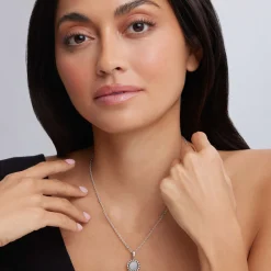 Small Mother of Pearl Circle Pendant Necklace