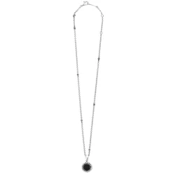 Small Onyx Circle Pendant Necklace