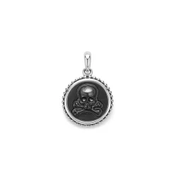 Small Onyx Skull Crossbone Amulet
