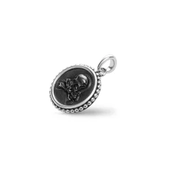 Small Onyx Skull Crossbone Amulet