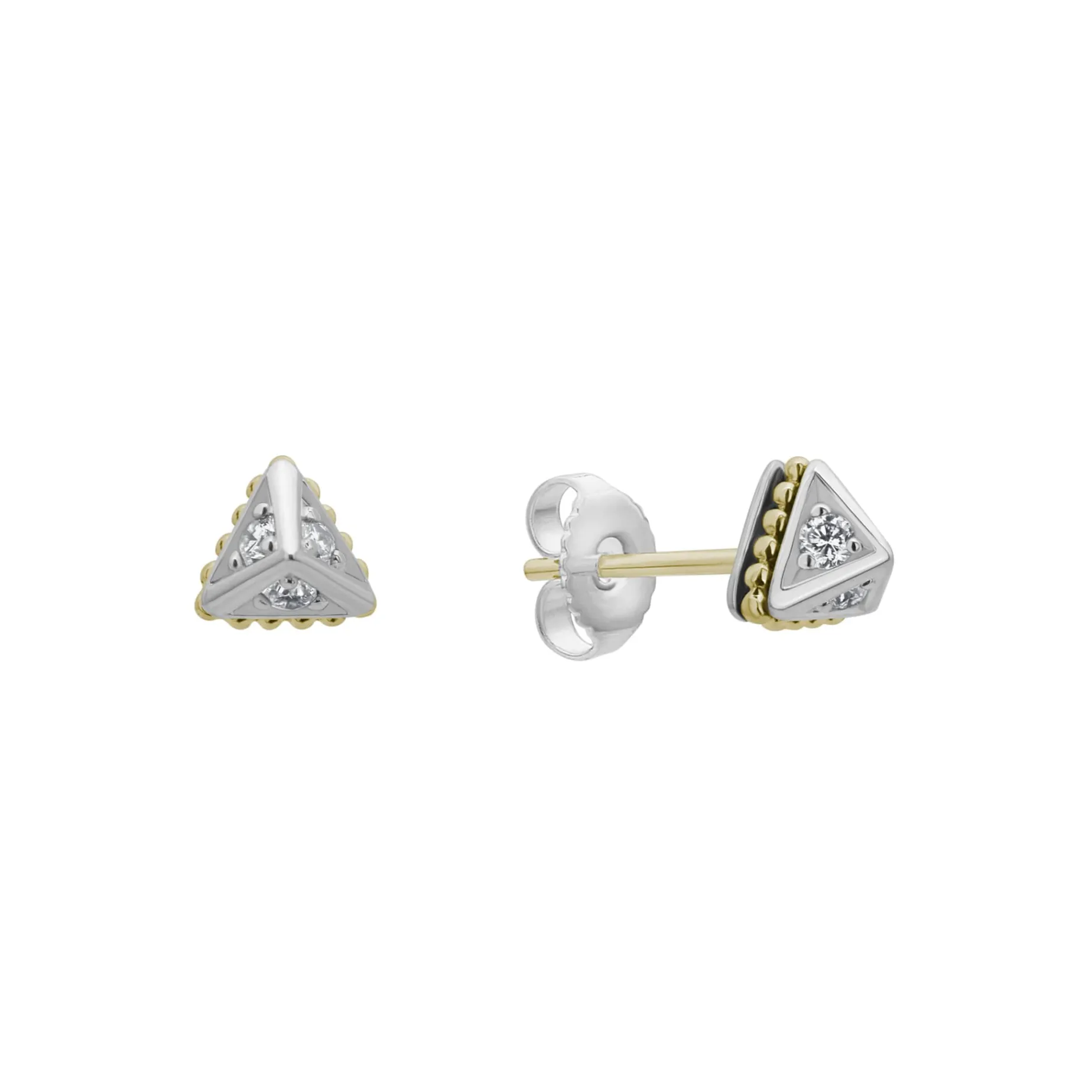 Small Pyramid Diamond Stud Earrings