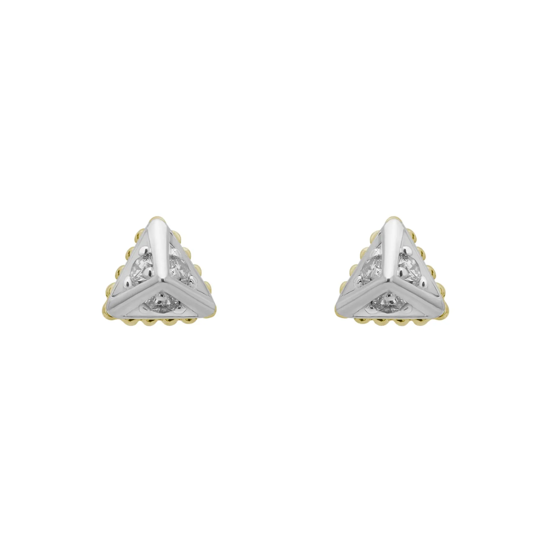 Small Pyramid Diamond Stud Earrings
