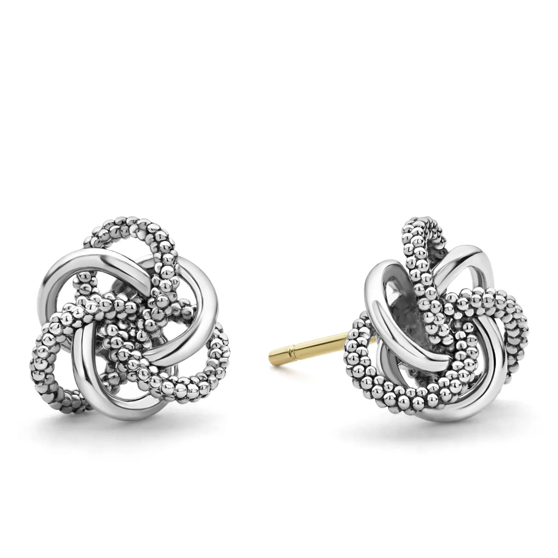 Small Silver Love Knot Stud Earrings