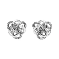 Small Silver Love Knot Stud Earrings