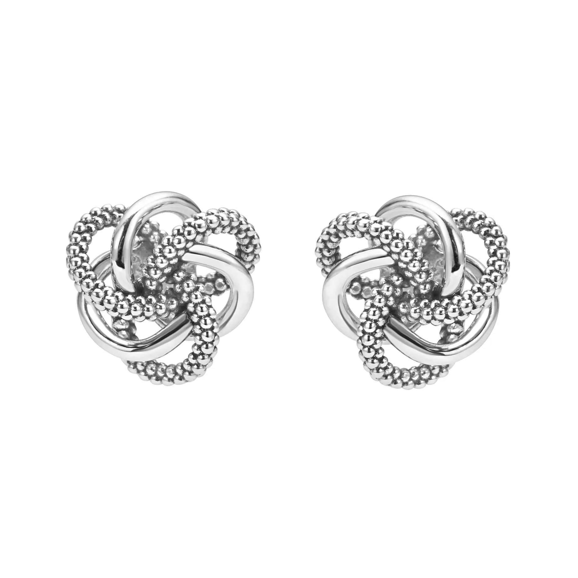 Small Silver Love Knot Stud Earrings