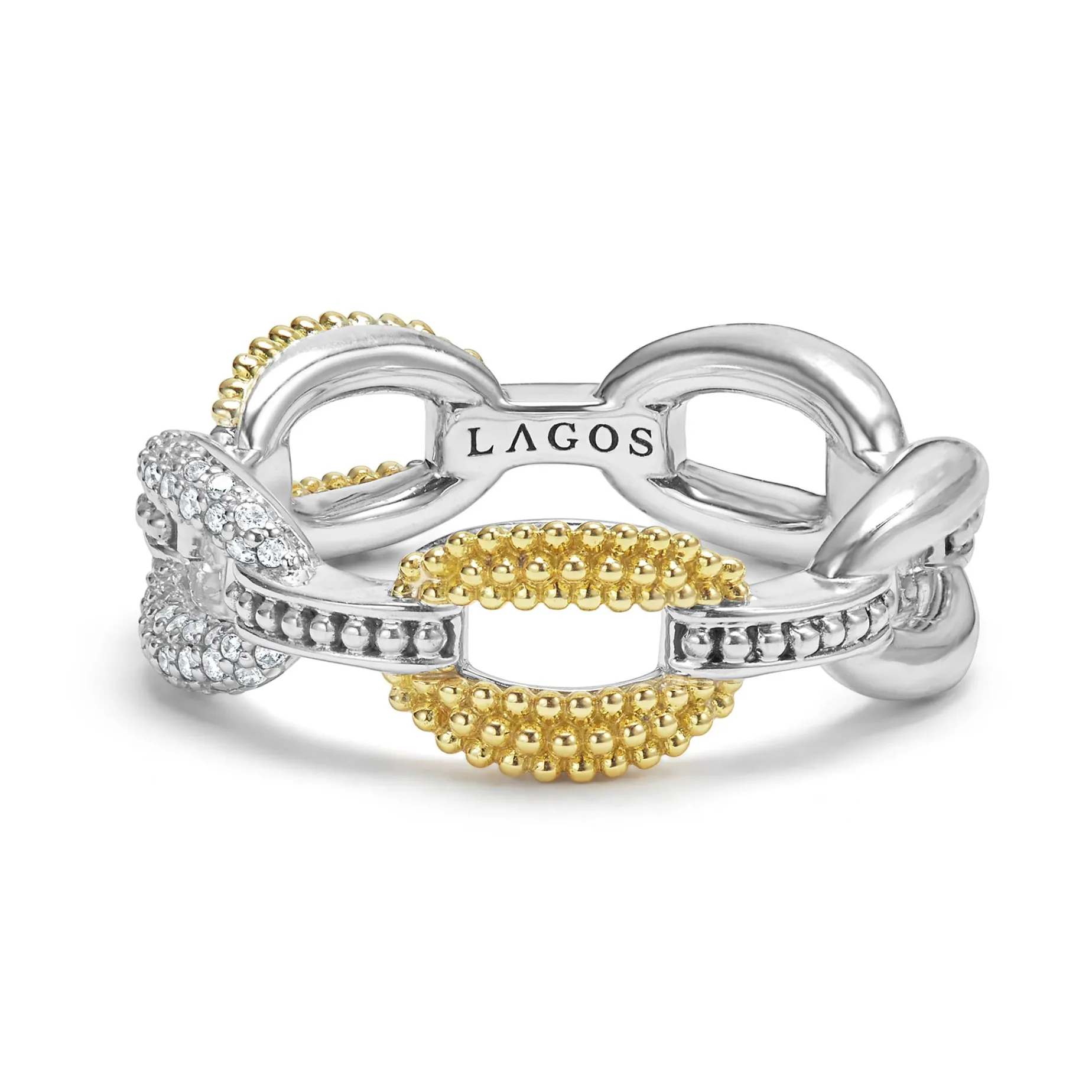 Small Two-Tone Eternity Diamond Ring
