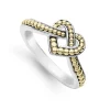 Small Two-Tone Heart Ring