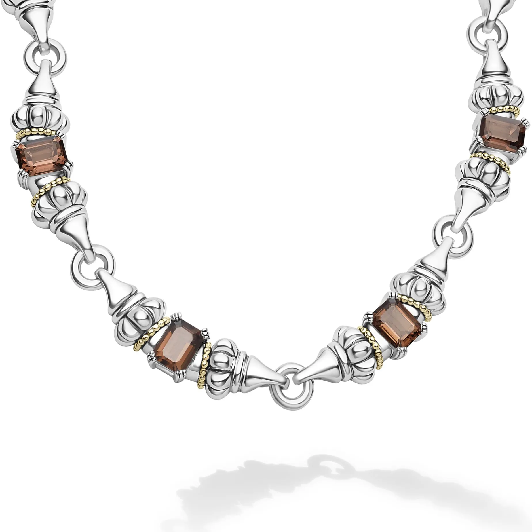 Smokey Quartz Caviar Necklace