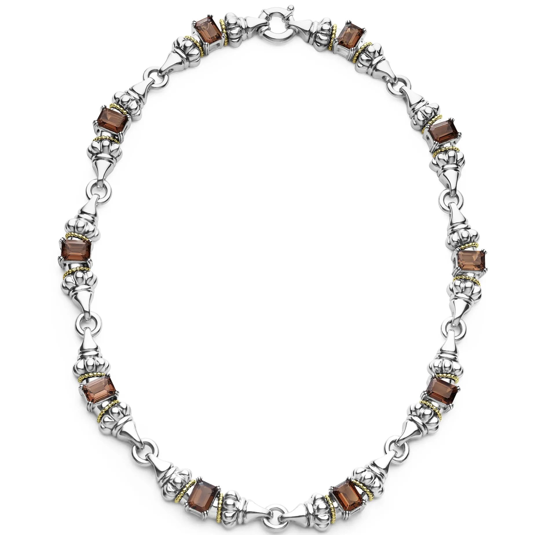 Smokey Quartz Caviar Necklace