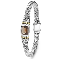 Smokey Quartz Gemstone Caviar Bracelet