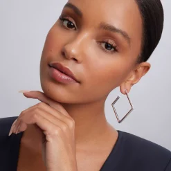Square Caviar Hoop Earrings