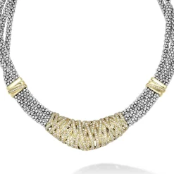 Statement Two-Tone Caviar Diamond Necklace