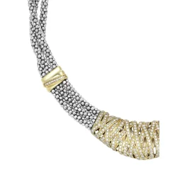 Statement Two-Tone Caviar Diamond Necklace