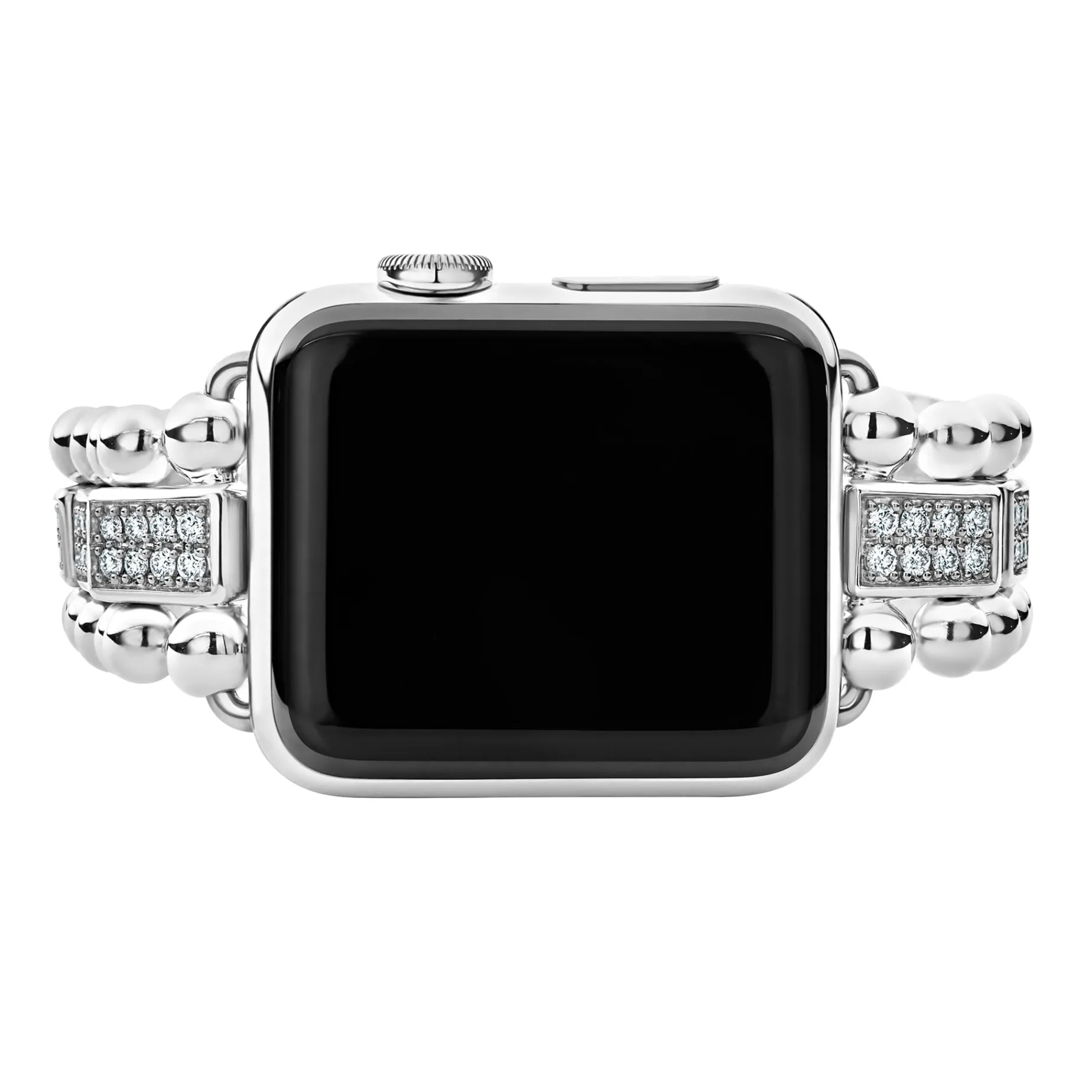 Sterling Silver Full Diamond Watch Bracelet-38-45mm