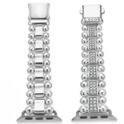 Sterling Silver Full Diamond Watch Bracelet-38-45mm