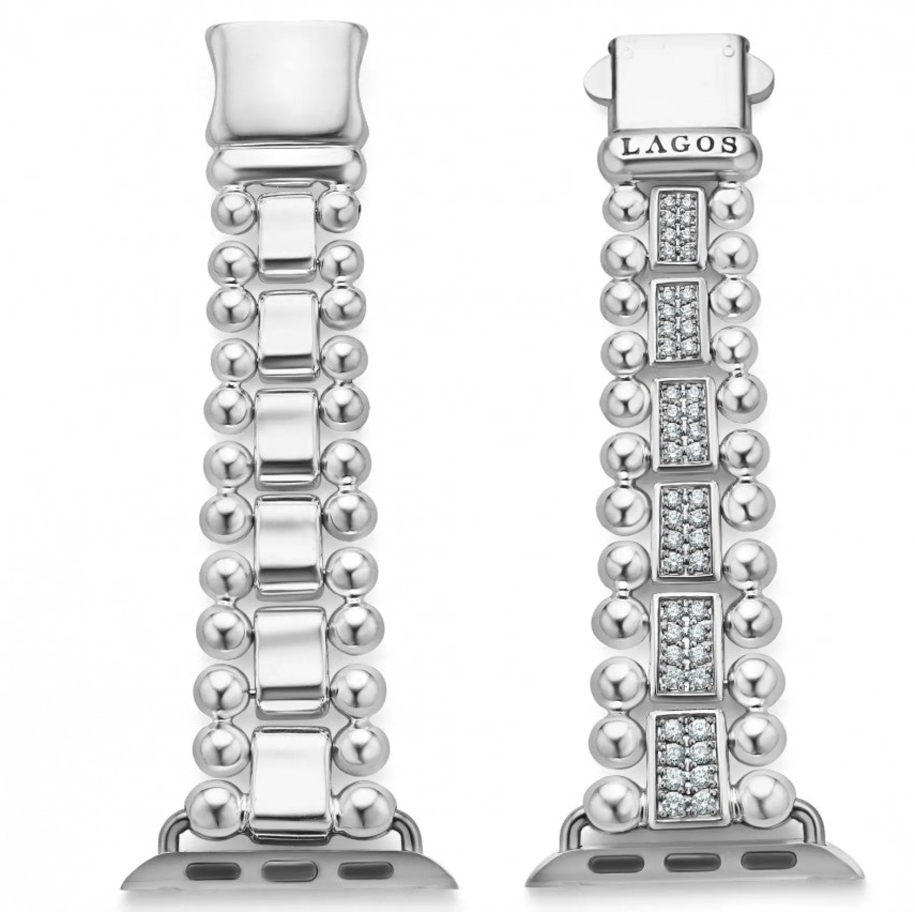 Sterling Silver Full Diamond Watch Bracelet-38-45mm