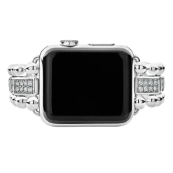 Sterling Silver Half Diamond Watch Bracelet-38-45mm