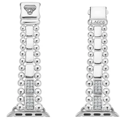 Sterling Silver Half Diamond Watch Bracelet-38-45mm