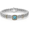 Swiss Blue Topaz Caviar Bracelet | 9mm