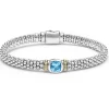 Swiss Blue Topaz Caviar Bracelet | 6mm
