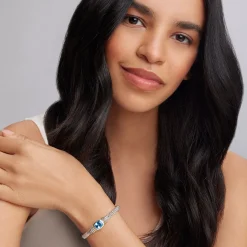 Swiss Blue Topaz Caviar Bracelet | 6mm