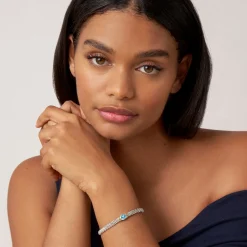 Swiss Blue Topaz Caviar Bracelet | 6mm