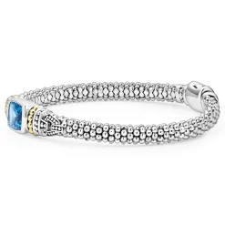 Swiss Blue Topaz Caviar Bracelet | 6mm