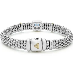 Swiss Blue Topaz Caviar Bracelet | 9mm