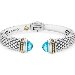 Swiss Blue Topaz Cuff Bracelet | 12mm