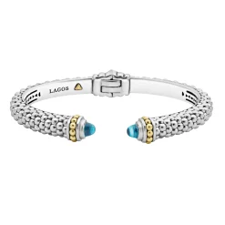 Swiss Blue Topaz Cuff Bracelet | 8mm