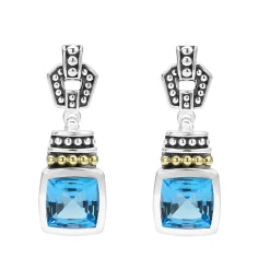 Swiss Blue Topaz Drop Earrings