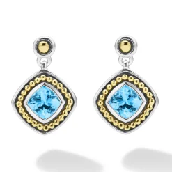 Swiss Blue Topaz Drop Earrings