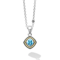 Swiss Blue Topaz Pendant Necklace