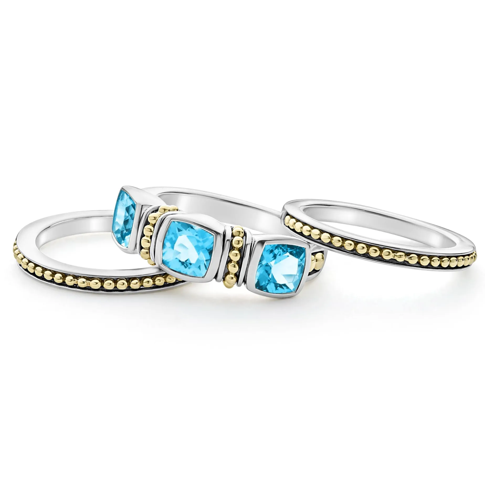 Swiss Blue Topaz Stacking Rings
