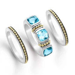 Swiss Blue Topaz Stacking Rings