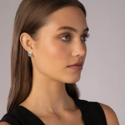 Swiss Blue Topaz Stud Earrings