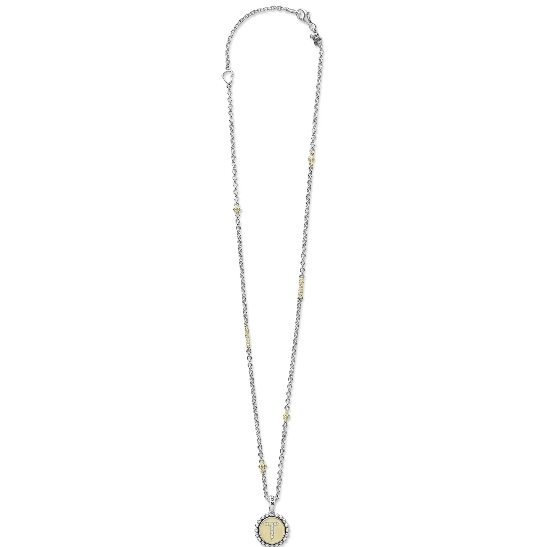 T Initial Diamond Charm Necklace