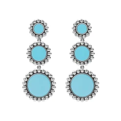 Three Ceramic Circle Drop Earrings