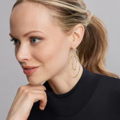 Three Circle Bead Drop Earrings