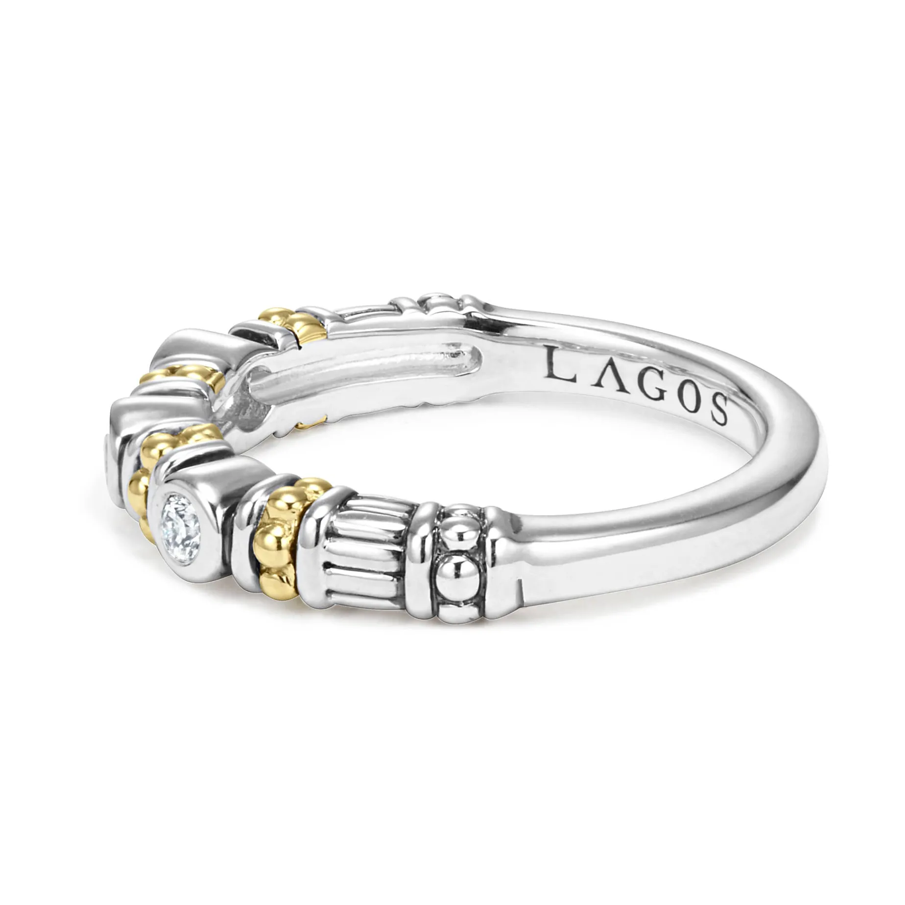 Three Diamond Stacking Ring
